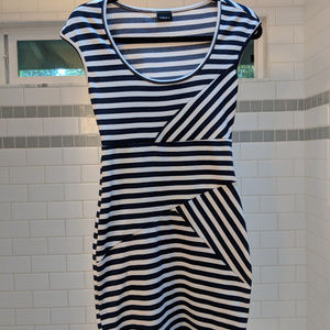 Navy and White Striped Dress